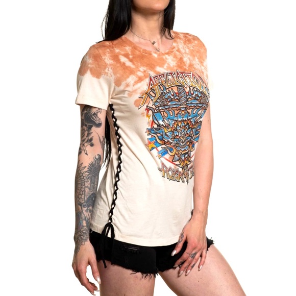 EUC Affliction Firethorn Rock Tie Dye Graphic Tee Sz XL - Picture 3 of 14